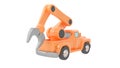 toy truck crane isolated over white backgroung. 3d illustration Royalty Free Stock Photo