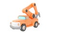 toy truck crane isolated over white backgroung. 3d rendering Royalty Free Stock Photo