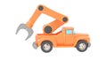 toy truck crane isolated over white backgroung. 3d rendering Royalty Free Stock Photo