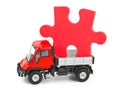 Toy truck with puzzle Royalty Free Stock Photo