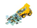 Toy truck with puzzle Royalty Free Stock Photo