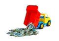 Toy truck with puzzle Royalty Free Stock Photo
