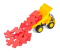 Toy truck with puzzle Royalty Free Stock Photo