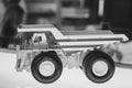 Toy trucks on a toy road Royalty Free Stock Photo