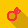 Toy tumbler icon, flat style