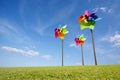 Toy windmill concept of green energy wind farm Royalty Free Stock Photo