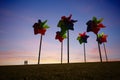 Toy windmill concept of green energy wind farm Royalty Free Stock Photo