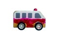 Toy wood ambulance isolated over a white background. Royalty Free Stock Photo