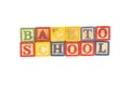 Toy wooden blocks spelling Back To School Royalty Free Stock Photo