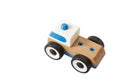 Toy wooden blue car Royalty Free Stock Photo