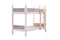 Toy wooden bunk bed for a doll isolated on white