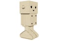 Toy wooden robot 3d rendering model