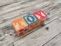 Toy. Toy word from wooden letter blocks Royalty Free Stock Photo