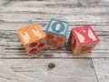 Toy. Toy word from wooden letter blocks Royalty Free Stock Photo