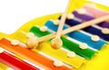 Toy xylophone over white background Royalty Free Stock Photo