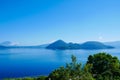 Toya lake at Sairo observation deck view point , Hokkaido , Japan Royalty Free Stock Photo