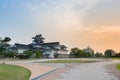 Toyama castle historic landmark in toyama japan with beautiful s Royalty Free Stock Photo