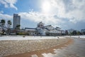 Toyama castle with snow in Toyama city