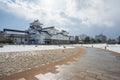 Toyama castle with snow in Toyama city