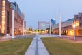 Toyama city architecture building beautiful in twilight time.