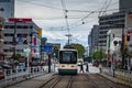 Toyama city with Tateyama mountain in the background, Japan