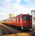Toyama, Japan - May 11, 2017 : Orange passenger train of JR comp
