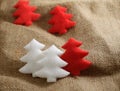 Toylike christmas trees Royalty Free Stock Photo