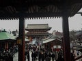 Toyo, Japan - 3 March 2019 ,It is the most famous temple in Tokyo. In the Asakusa area With a large red lamp symbol at the