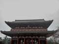 Toyo, Japan - 3 March 2019 A temple with a gate and a giant red lantern stand,It is one of the oldest and most important temples Royalty Free Stock Photo