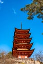 Toyokuni Shrine (Senjokaku) Five-storied pagoda in the Miyajima Royalty Free Stock Photo