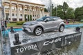 Toyota C-HR hybrid crossover in National Expocenter. Kiev, Ukraine. Royalty Free Stock Photo