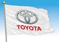 Toyota cars international group, flags with logo, illustration