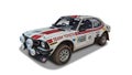 Toyota Corolla rally car on white background