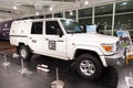 Toyota City Showcase Mega Web Palette Town. White 4x4 Pick-up Toyota Land Cruiser 70 Double Cab.