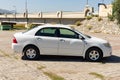 Toyota corolla side view in a parking lot: Swat, Pakistan - 10 October 2023 Royalty Free Stock Photo