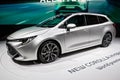 Toyota Corolla Touring hybrid car showcased at the Paris Motor Show. Paris, France - October 2, 2018 Royalty Free Stock Photo