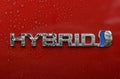 Toyota emblem HYBRID Royalty Free Stock Photo