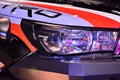 Toyota Hilux pick up head lights at Manila Auto Salon in Pasay, Philippines