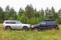 Toyota Land Cruiser Prado 120 and Toyota Land Cruiser 100 Royalty Free Stock Photo