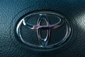 Toyota logo close up shot