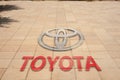 Toyota logo painted on a wall