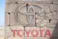 Toyota logo painted on a wall