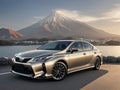 Toyota luxury car in Japan landscape