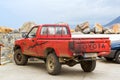 Toyota pickup parked in Harbour Bali, Crete