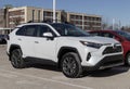 Toyota RAV4 Hybrid display at a dealership. Toyota offers the RAV4 in LE, XLE, Adventure and Limited models