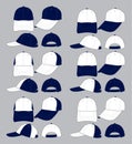 Baseball Cap Design Vector White / Navy Blue Royalty Free Stock Photo