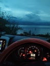 Toyota Rush with lake Toba view