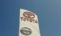 Toyota and Scion Car dealership Sign. Royalty Free Stock Photo
