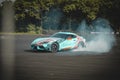 Toyota supra drift in a race in Tangerang, Indonesia Royalty Free Stock Photo