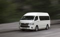 Toyota white minibus.